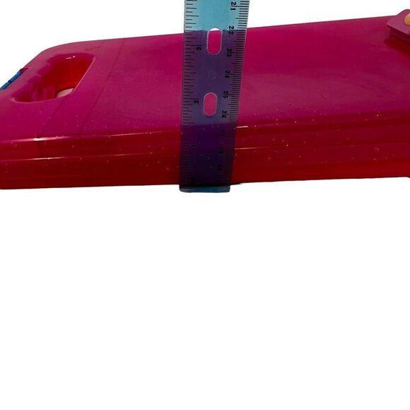 Vintage Lisa Frank Blonde Girl Pink Glitter Clipboard Art Storage Container Nurs - Picture 9 of 11